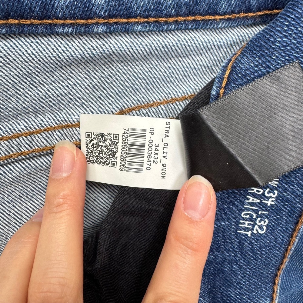 Mott & Bow Jeans Mens 34x32 Blue Straight Oliver Denim Casual Classic 5-Pocket - Picture 11 of 12